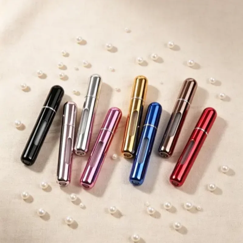 Frasco de Perfume Mini Portátil Recarregável de 8ml/10ml com Atomizador, Frasco de Spray de Alumínio, Recipiente Cosmético para Viagem, Ferramentas de Maquiagem