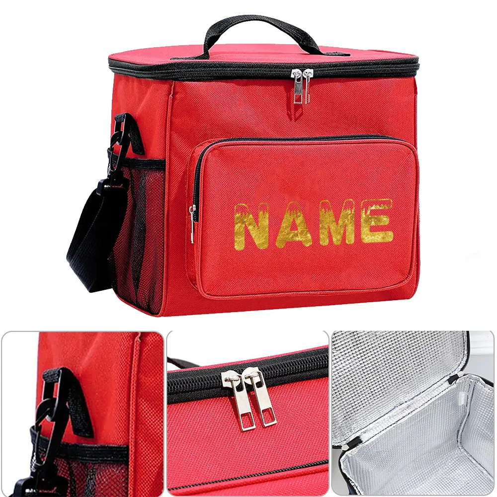Customizable Name Insulated Lunch Box Lunch Bag Insulated Handbag Waterproof Camping Storage Box Refrigerated Food Storage Box