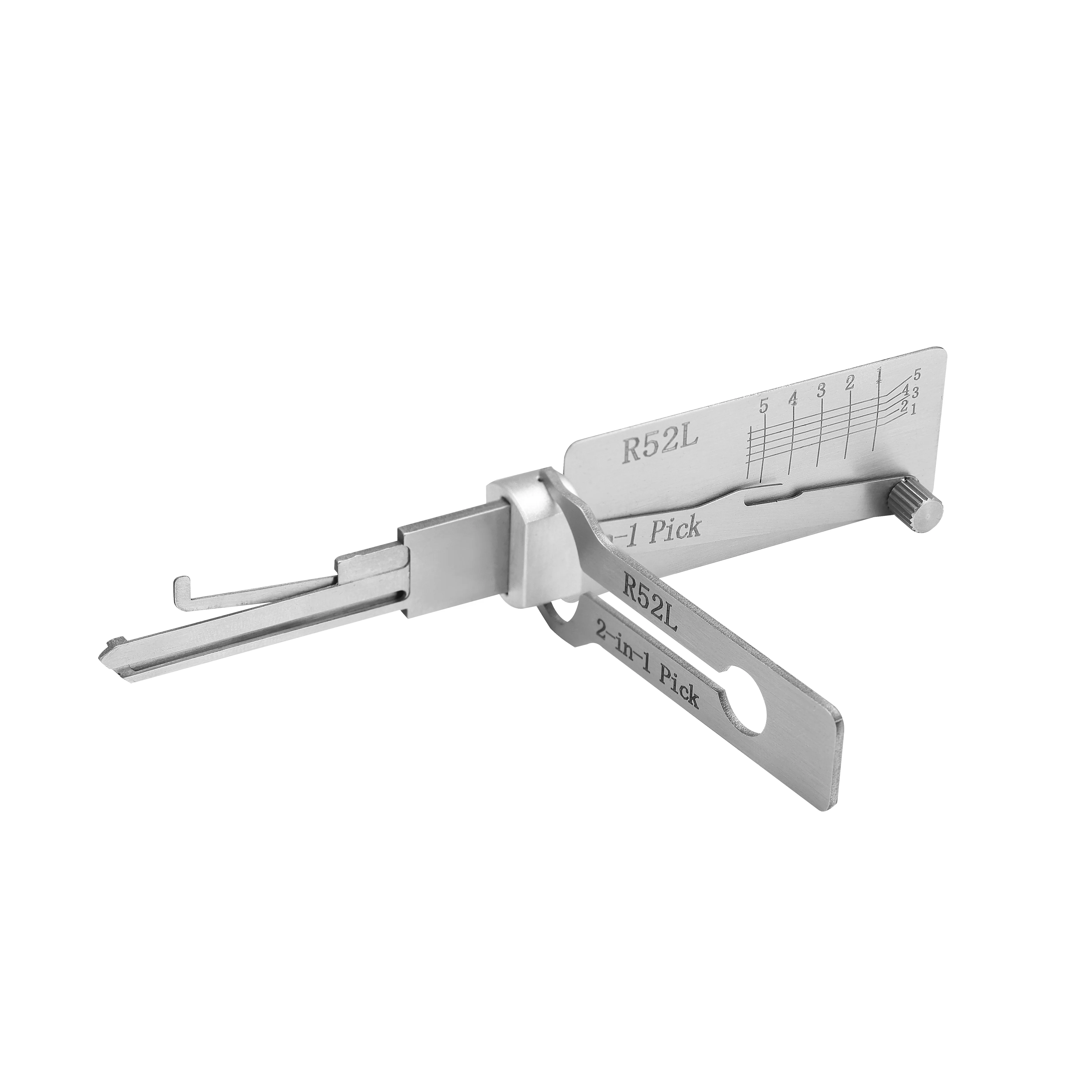 R52L 2-in-1 Lock Pick Tool, Locksmith Lock Cylinder Decoder for R52L Lock, Stainless Steel Repair & Training Tool