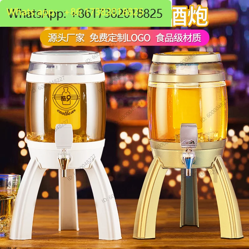 Wine cannon 3 liters dining bar commercial with faucet tie beer cannon cola barrel luminous craft wine bubble