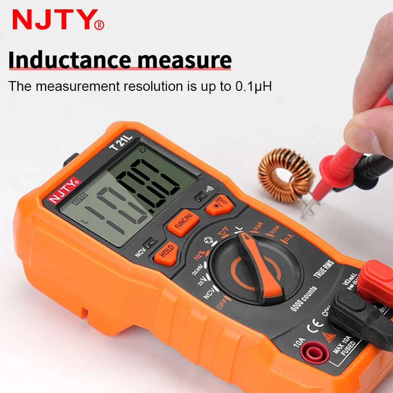 Digital Multimeter 6000 Count AC/DC Voltage Meter 10A Current Professional Multimetro Capacitor Inductor Test Electricity Tools