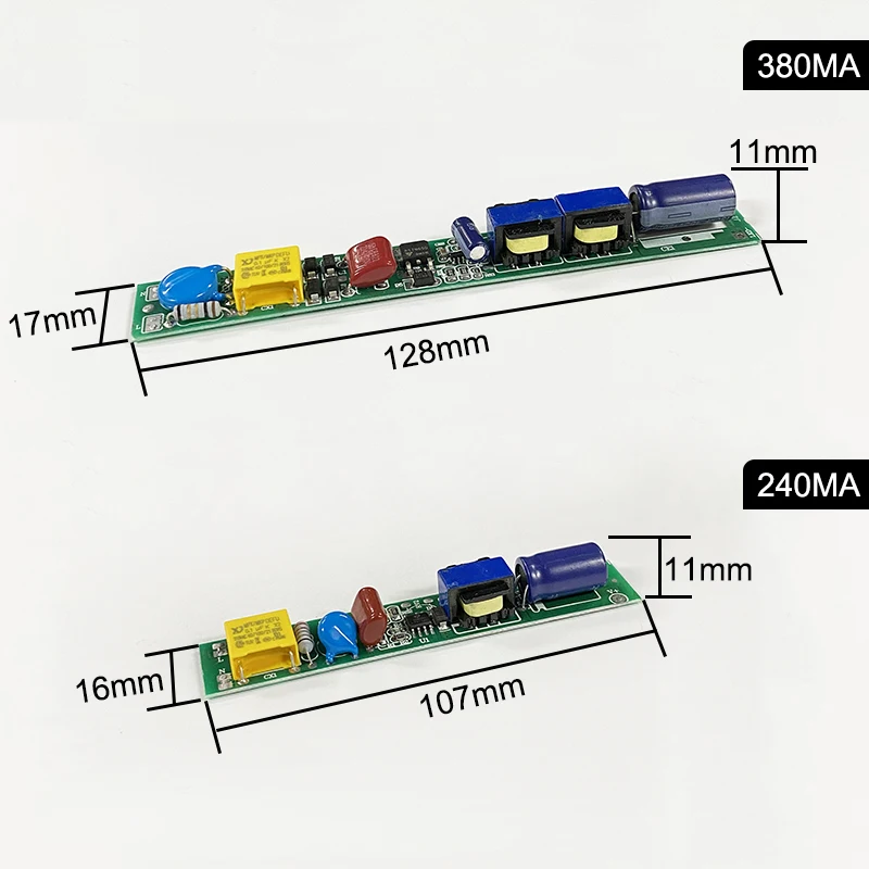 LED 튜브 드라이버, 조명 변압기, 전원 공급 장치, 90V-260V, 0.6M, 0.9M, 1.2M, 1.5M, T5, T8, T10, 18W, 24W, 36W, 2400mA, 380mA, 450mA, 5 개/로트