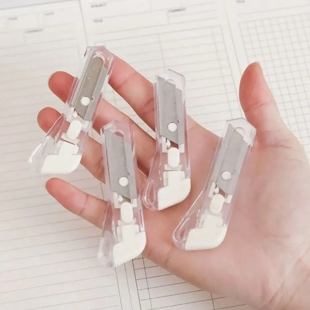 Durable Mini Box Cutter Retractable Non-Slip Blades Letter Opener Paper Cutter Office School