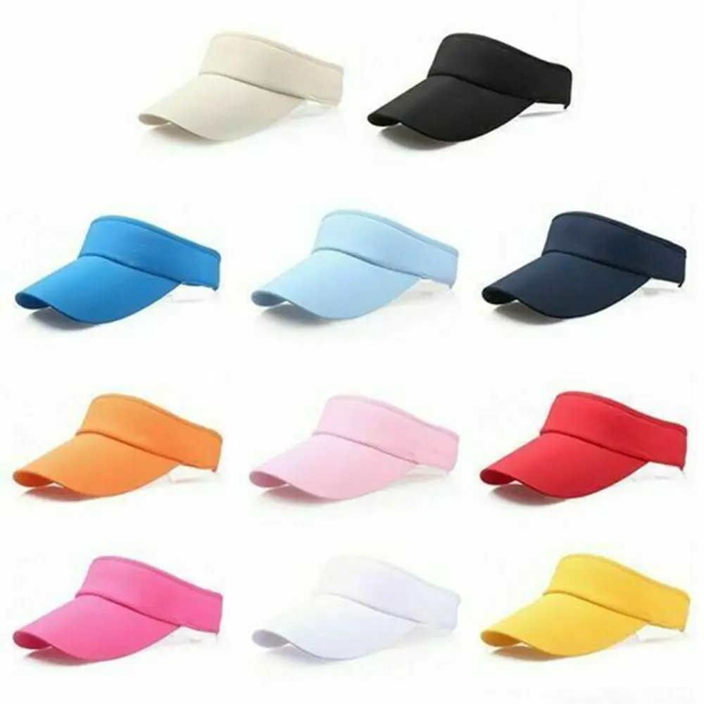 Men Women Hat Vizor Sun Visor Adjustable Sports Tennis Golf Headband Cap Unisex