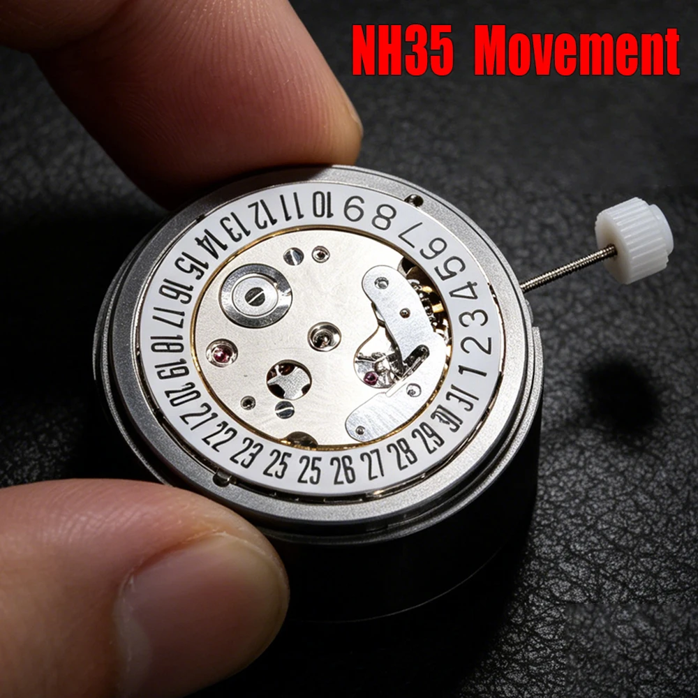 NH35-kompatibles automatisches mechanisches Uhrwerk, 24 Steine, 3H-Datumsanzeige, Selbstaufzug, in China hergestellte Mod-Teile, DIY-Werkzeug-Zubehör-Set