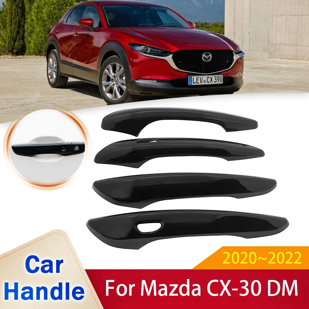 

Gloss Black Door Handle Stickers Cover Fit for Mazda CX30 CX-30 CX 30 DM 2020 2021 2022 Car Exterior Rustproof Decor Accessories