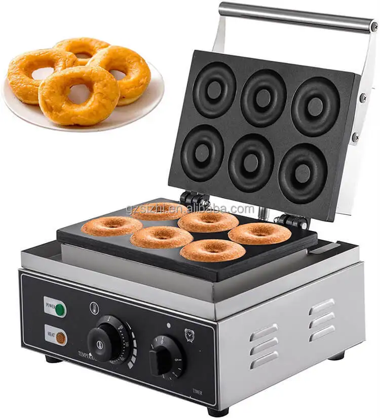 

Sizhi OEM Professional Snack Food Equipment Commercial Automatic Non Stick Donut Maker Waffle Doughnut Maker Mini Donut Machine