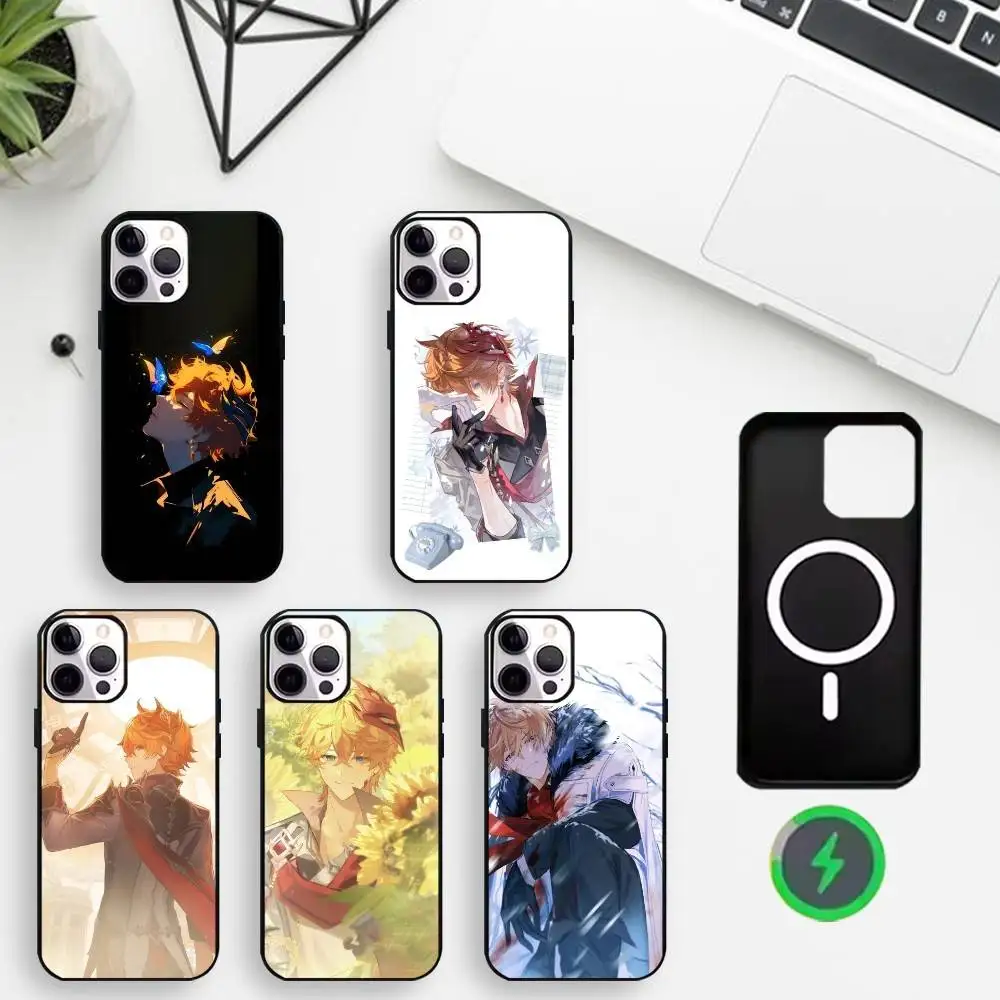 

Hot Game Genshin Tartaglia Phone Case For iPhone17,16,15,14,13,12,Wireless charging protective case soft cover