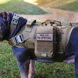 Tactical Dog Vest Hunting Shooting Cs  Fan Service Nylon Pet Vests Airsoft Training Molle Dogs Harness