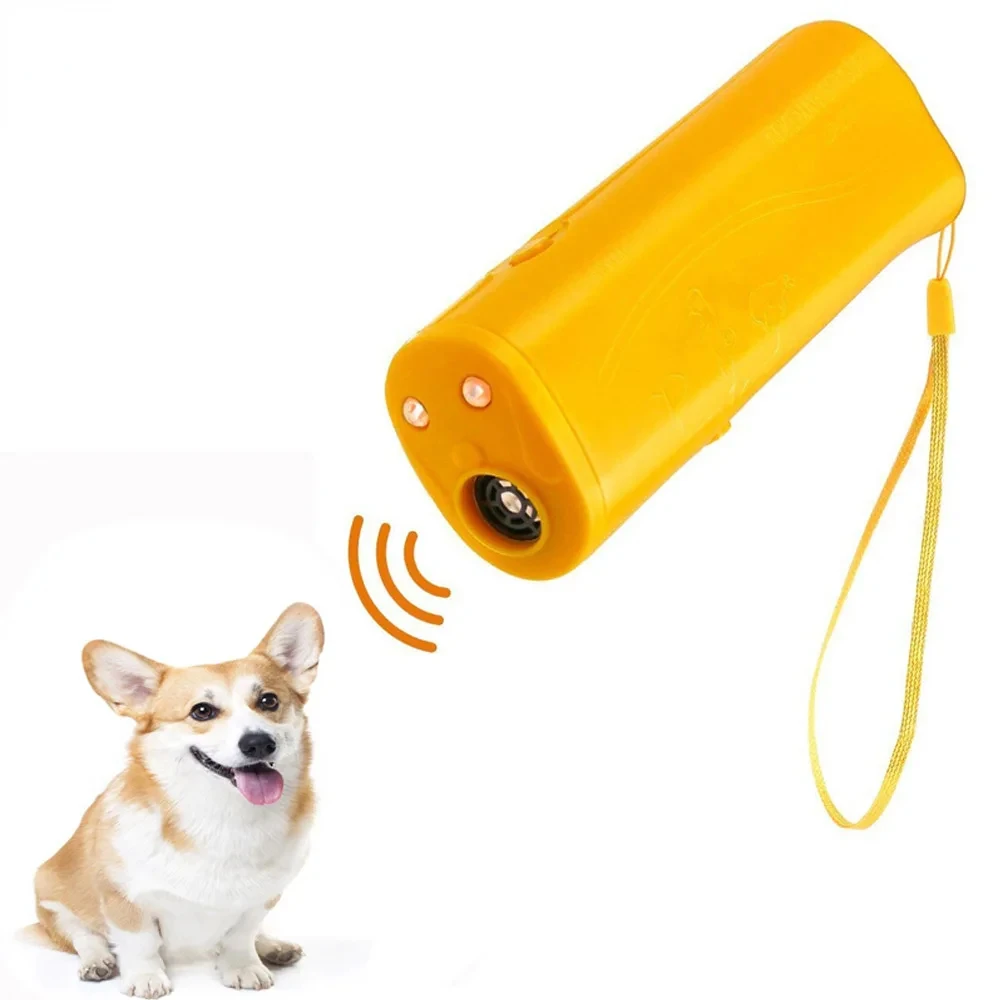 3 in 1 Dog Anti Barking Device Ultrasonic Dog Repeller Stop Bark Control Training Supplies With LED Flashlight Pet treats Puppy