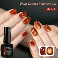 MEET ACROSS-Gel magnético naranja-rojo, 7ml, serie de otoño, esmalte de Gel para ojos de gato, purpurina holográfica, efecto ojo de gato, suministros para uñas