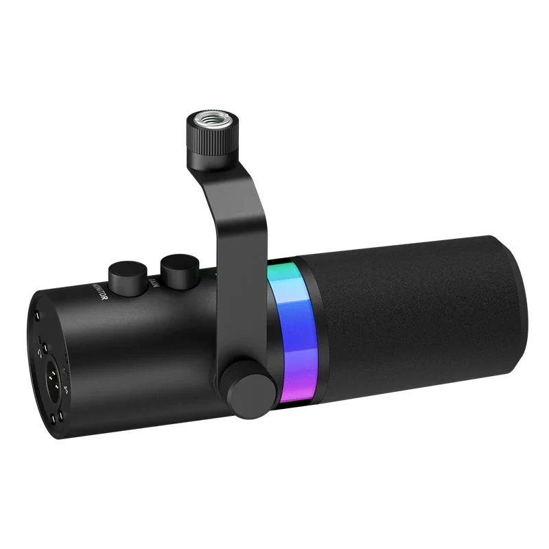 

USB/XLR динамический микрофон с сенсорным выключателем, разъем для наушников и регулировкой громкости, для Youtube, ПК, игровых звуковых карт, металлическая запись-LM20