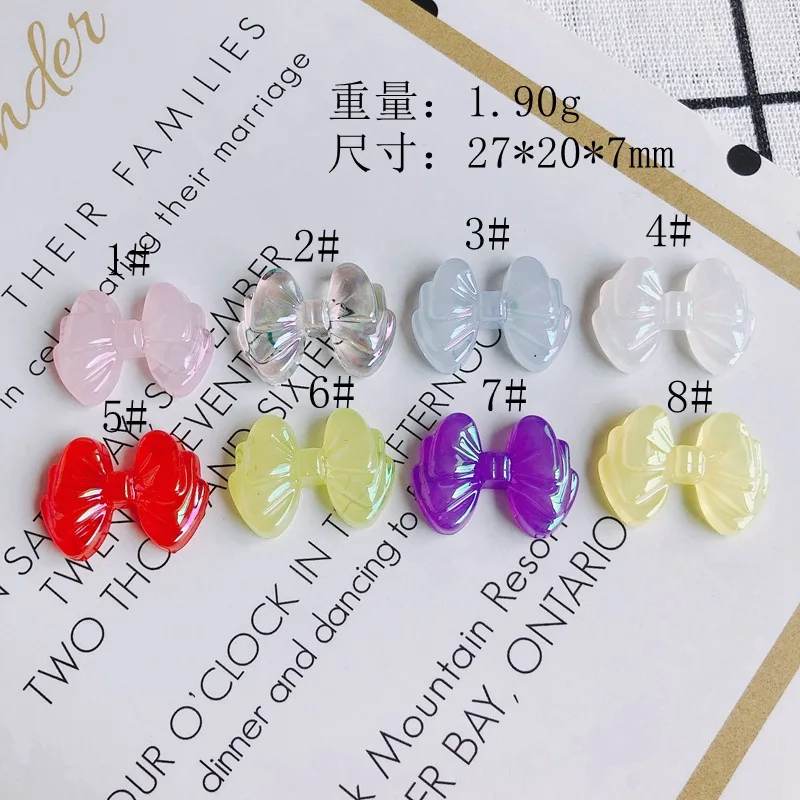 DIY Jewelry Accessories Wholesale Summer New Translucent Symphony Bow Patch Hairpin Earring Accessories Wholesale