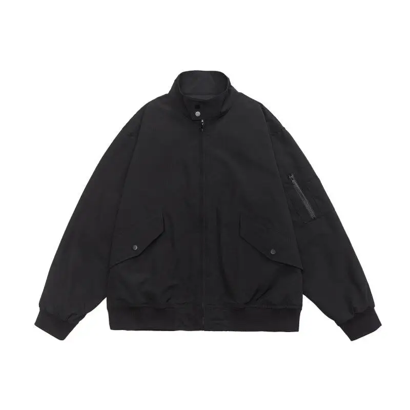 

Spring Autumn American Sle Commuter Casual Stand Collar Jaet ex Loose Color Sports Baseball Outfit Coat