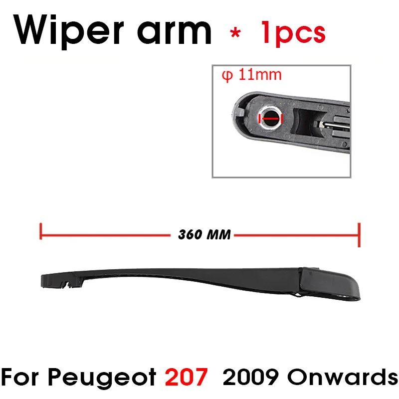 BEMOST Car Rear Windshield Wiper Arm Blades Brushes For Peugeot 207 2009 Onwards Hatchback Windscreen Auto Styling