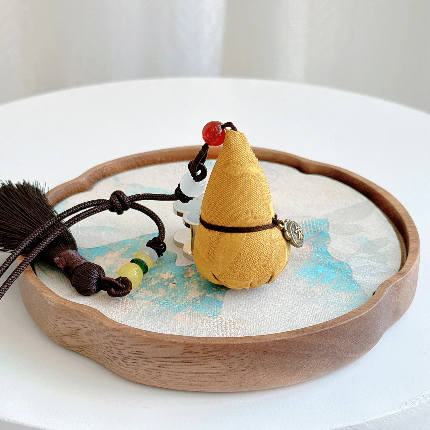 Xiangyunsha القرع الداخلية سيارة قلادة جالبة للحظ للحقائب 100% الحرير الطبيعي الحرفية والإبداع اكسسوارات النمط الصيني