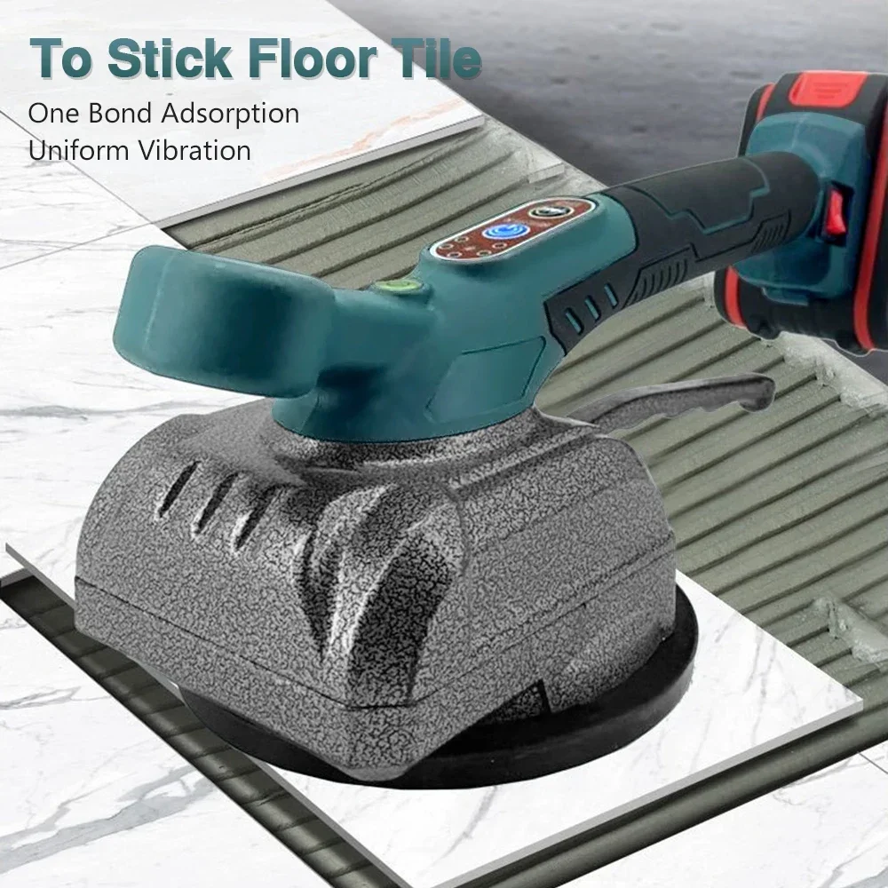 Electric Tile Suction Cup Machine 21V Wall Floor Tiles Laying Vibrating Tool Home Decoration Utility Tools for 18v Makita