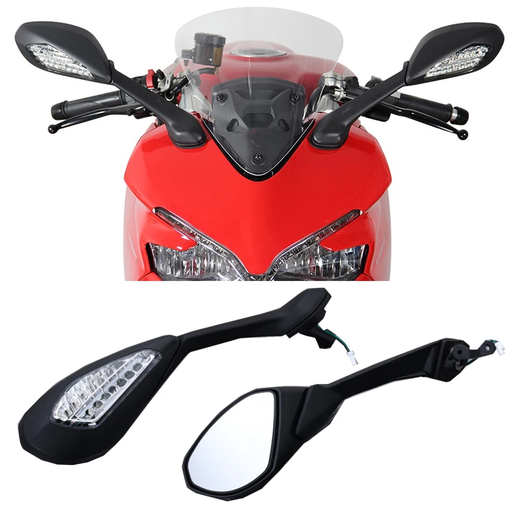 For Ducati 939 Supersport S Super Sport 939S Rearview Mirrors LED Turn Signal Light Moto Side Rear View Mirror 2017 18 2019 2020