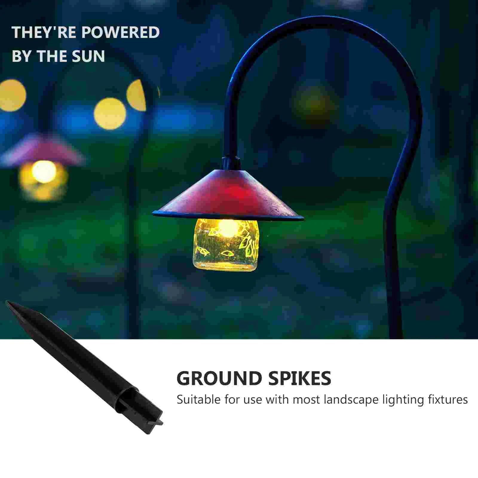 5 Pcs Ground Spikes Landscape Light Outdoor Solar Lights Lawn Lamp Plug Replace