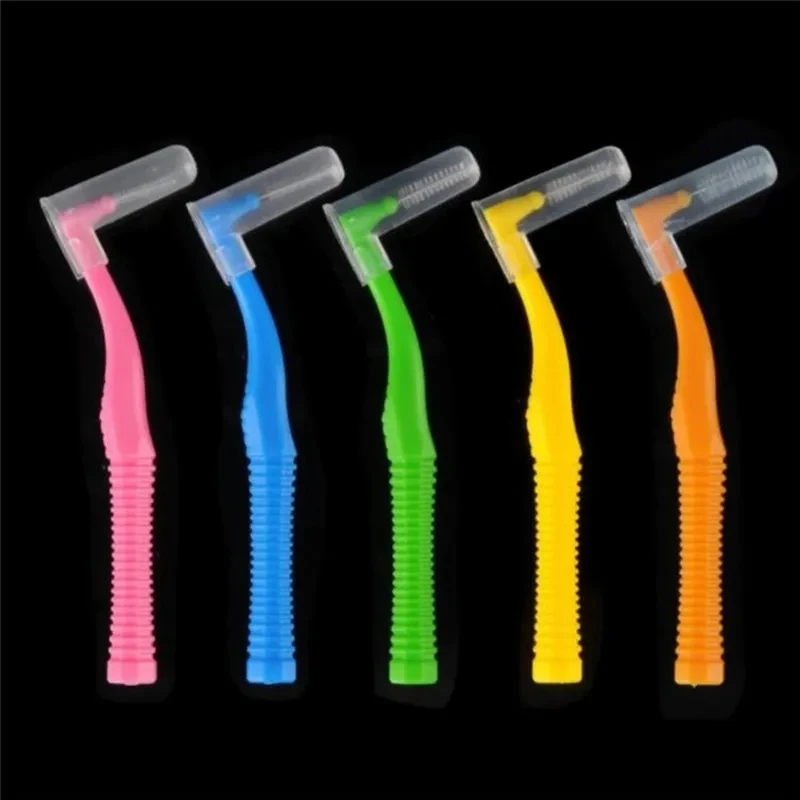 Brosses interdentaires d'angle, 20 pièces, plastique de haute qualité, sécurité, utilisation à Long terme entre les dents, nettoyeur de brosse à dents