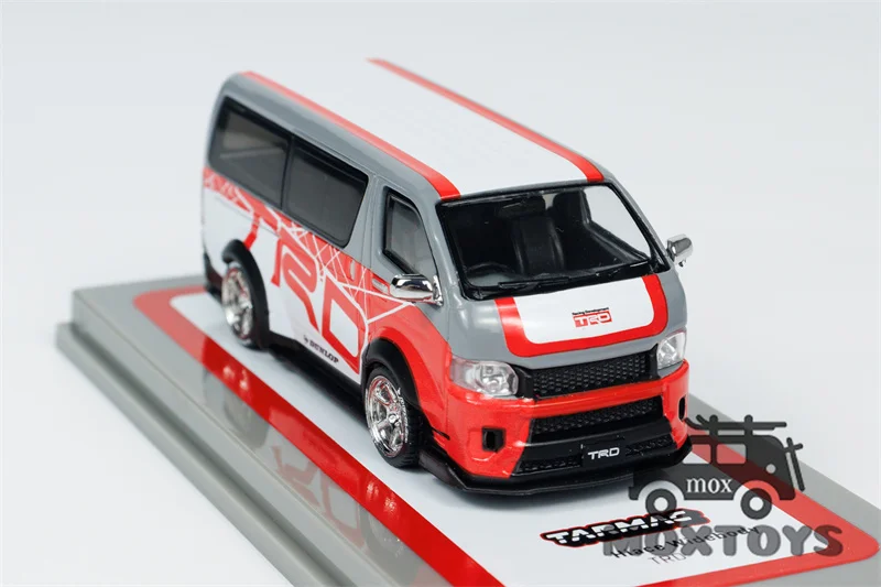 Tarmac Works 하이에이스 와이드 바디 레드 다이캐스트 모델 자동차, 1:64