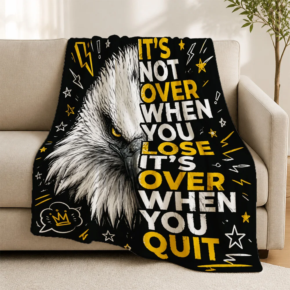 Cozy Throw Blanket for Sofa Couch Decor Motivational Quote Fleece Throw Gift Living Room Decorative Blanket for Home Decor