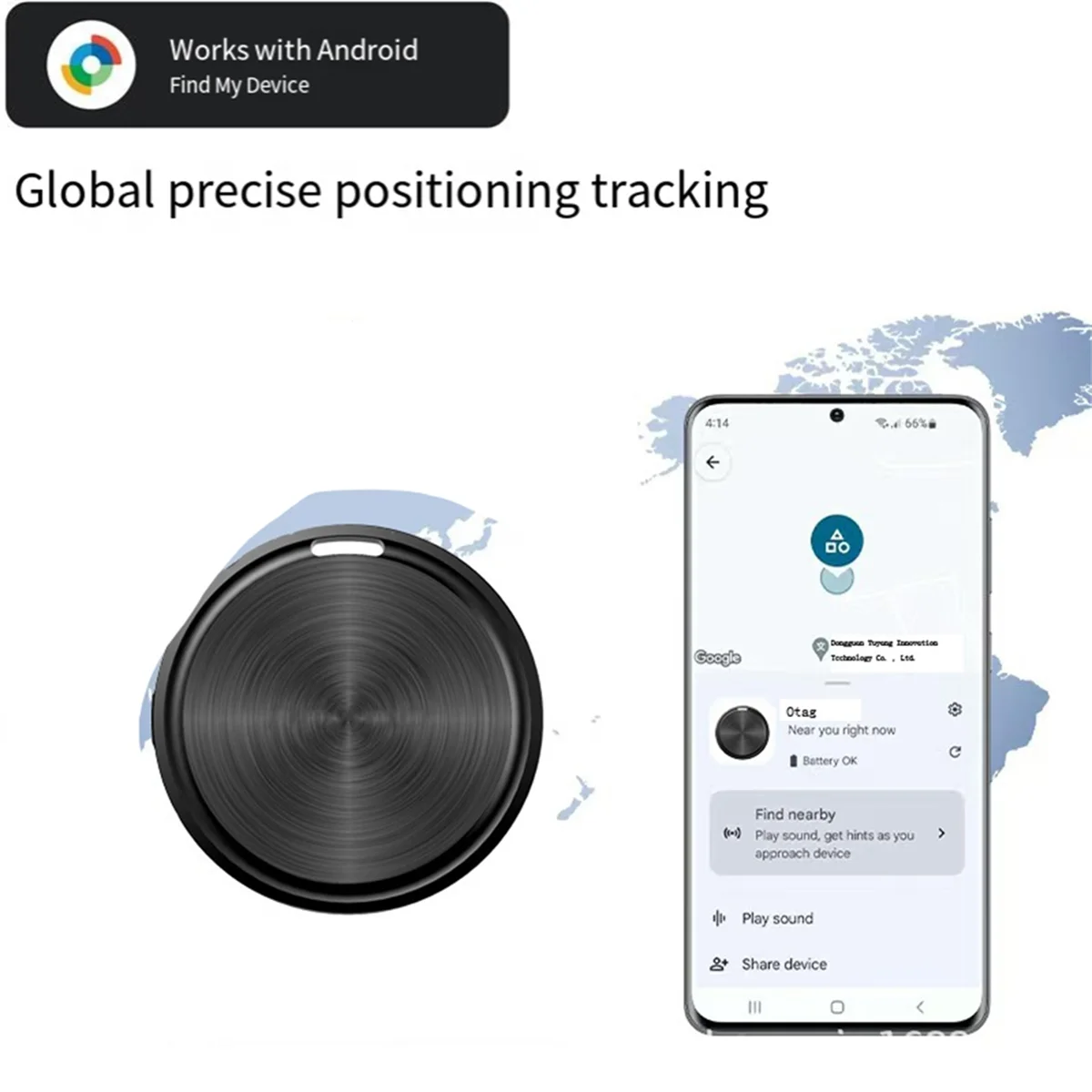 ABGI-Tracker Locator Smart Tag Mini Bluetooth يعمل مع Google Find My Device App تتبع عالمي لنظام Android