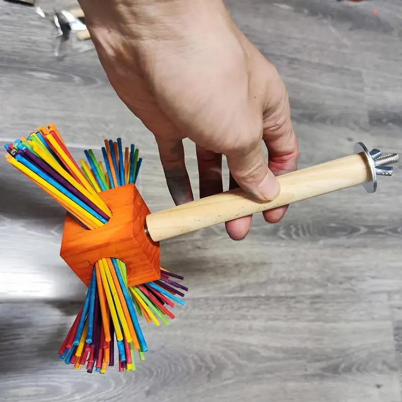 Parrot Toys Bird Chewing Toy Wooden Colorful And Fun Bird Toys For Alexandrine Parakeet African Grey Parrot Small Macaws