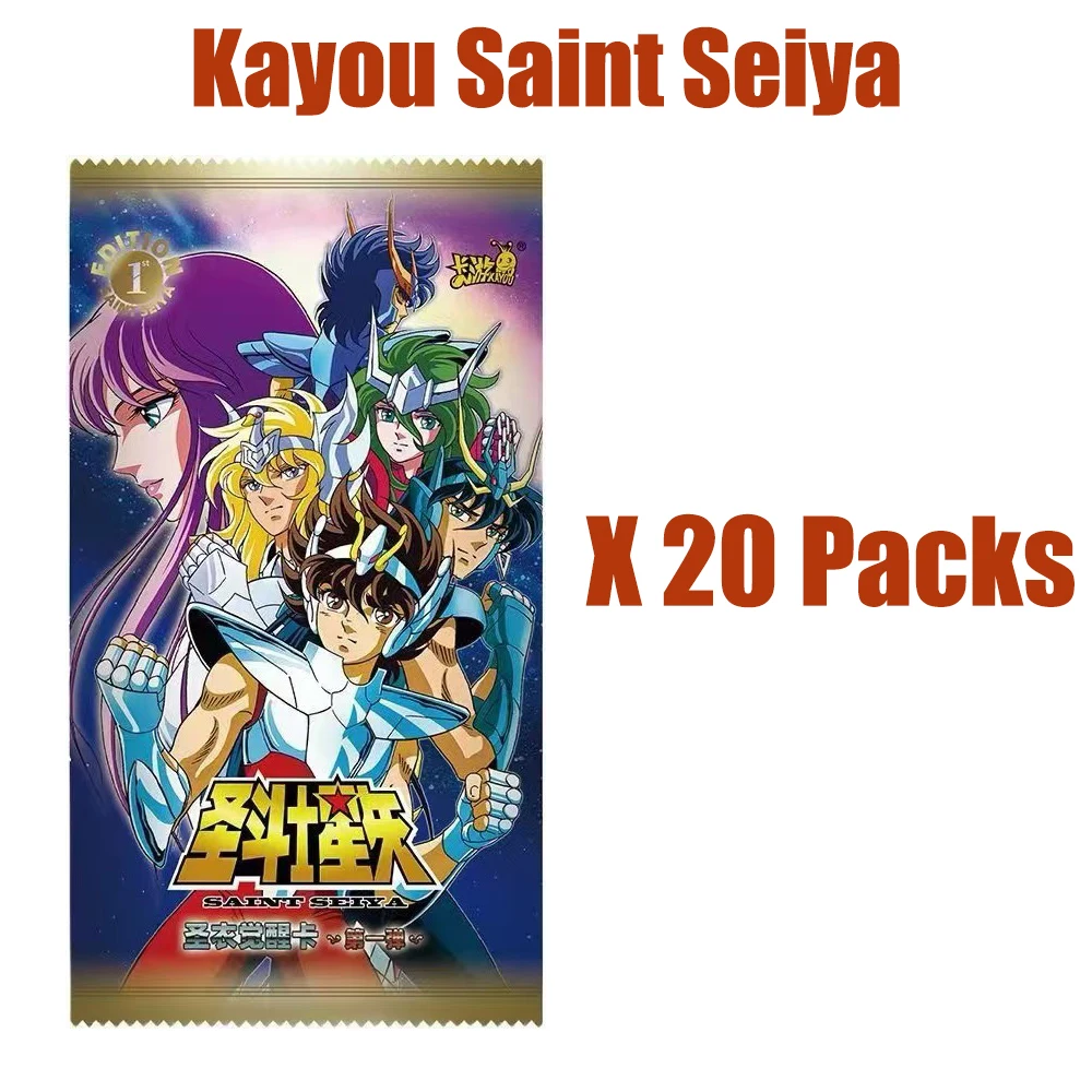 Katou kotak Booster kartu Saint Seiya asli 20 paket \ 10 paket \ 5 paket koleksi Anime kartu hadiah ulang tahun mainan anak-anak