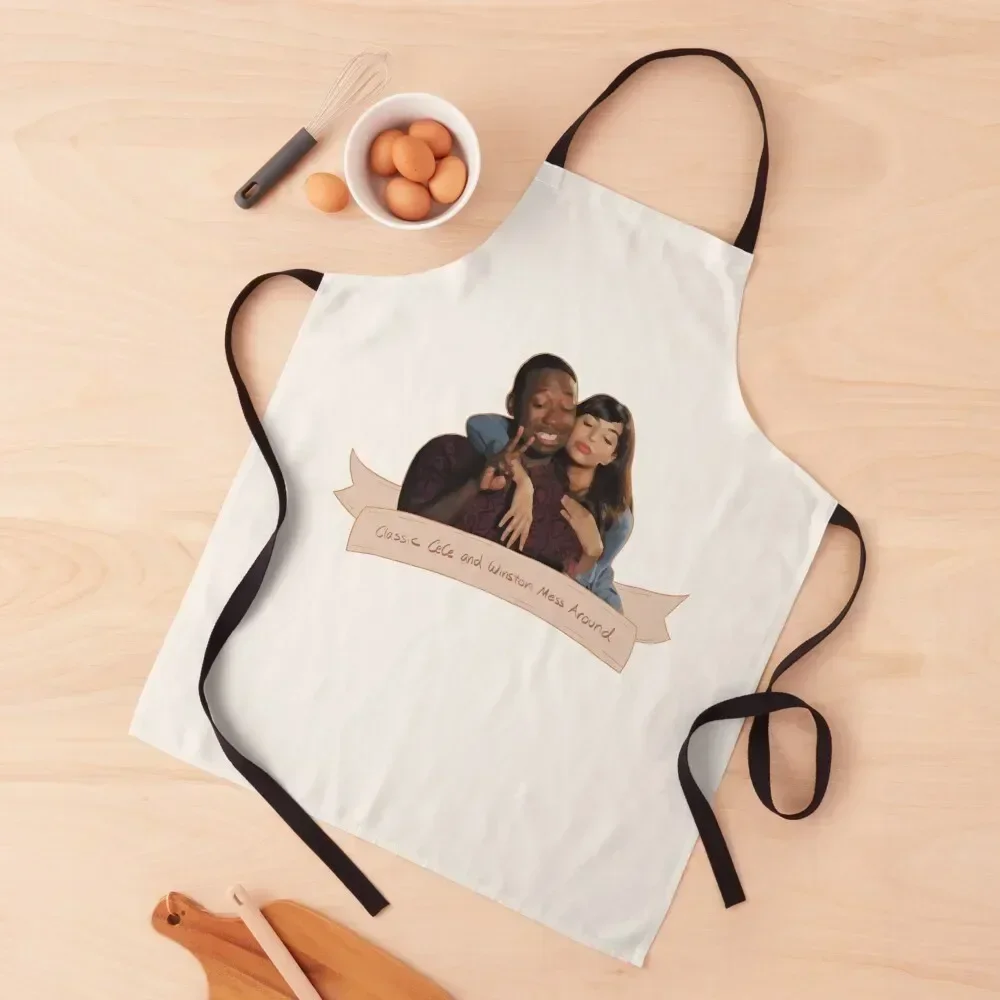 

New Girl Classic Cece and Winston Mess Around Apron Home Cleaning Things For The Kitchen Chef Uniform Men's Kitchen Apron