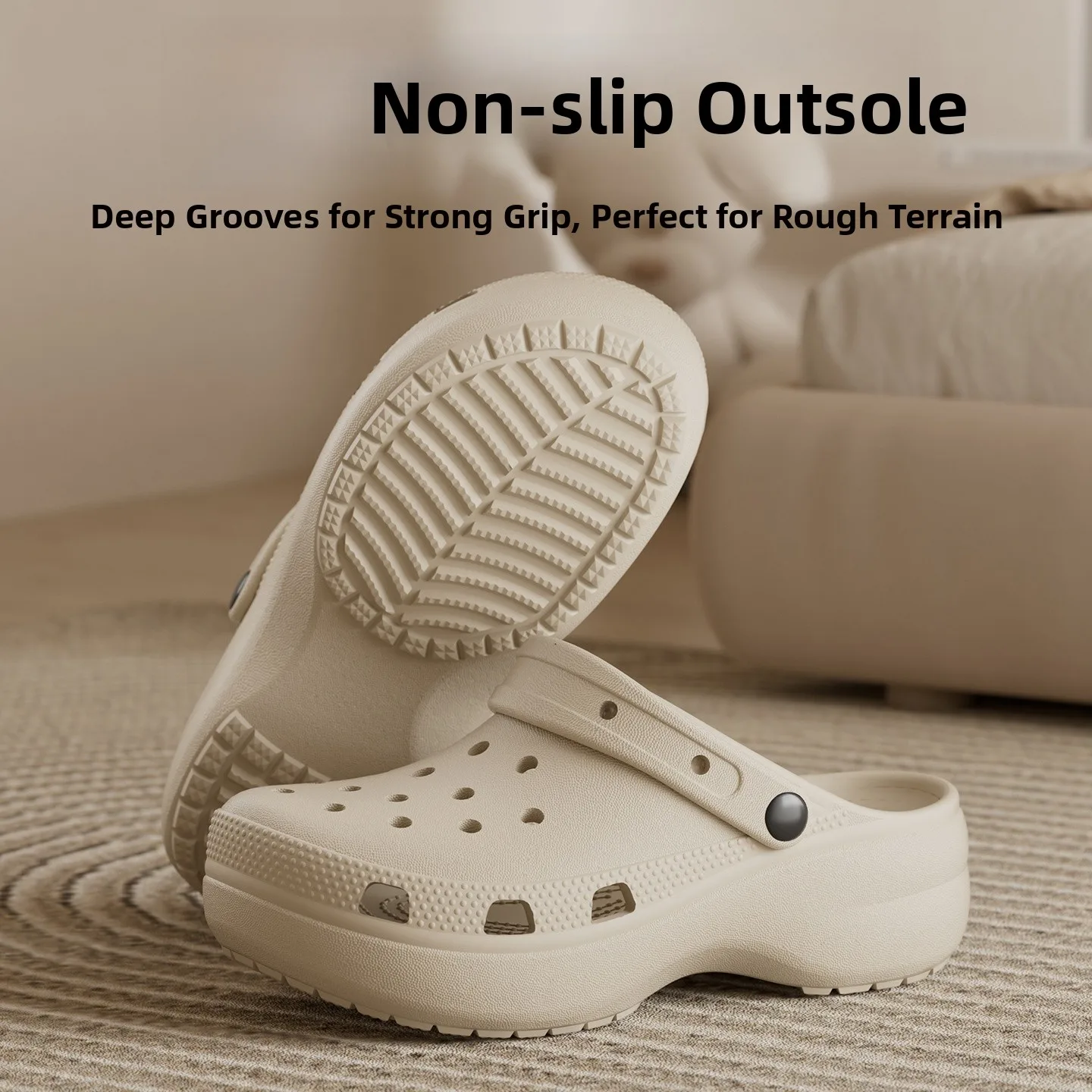 Women's Summer Soft Bottom Non-Slip Flip Flops Arch Support Thick Heel Sandals Sweet Style Packaged Head Hole Hole Shoes