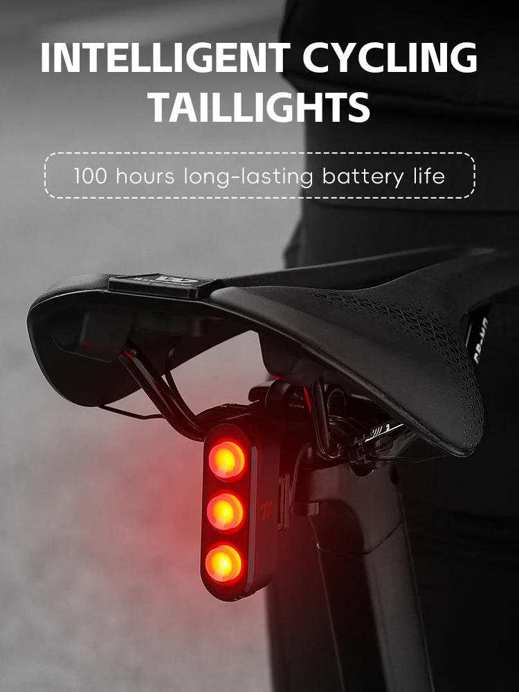 AliExpress West Biking WEST BIKING Two Mount Options Smart Bicycle Tail Light Brake Sensing IP66 Waterproof 100H Long Runtime Cycling Rear Light