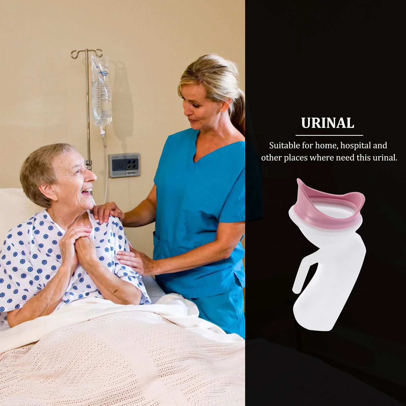 

1pc Soft-Mouth Urinal Female Portable Large Capacity Handle Design Smooth Edge For Home Hospital Use Urinal Bottle