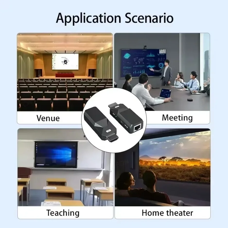Xikcu 50m transmissor de vídeo sem fio receptor hdmi-compatível extensor adaptador de exibição cabo espelho de tela para câmera pc para tv