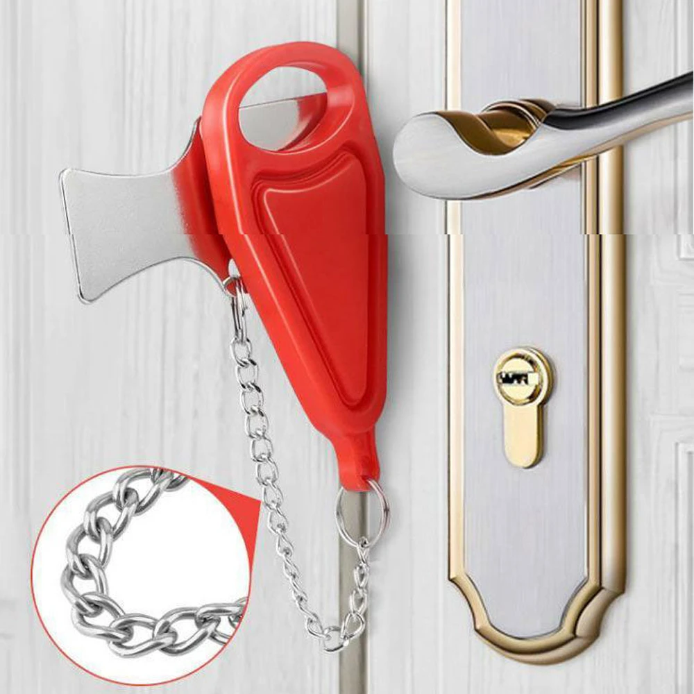 

Simple Portable Door Lock Safety Latch Metal Lock Home Room Hotel Anti Theft Security Lock Travel Accommodation Door Safety Lock