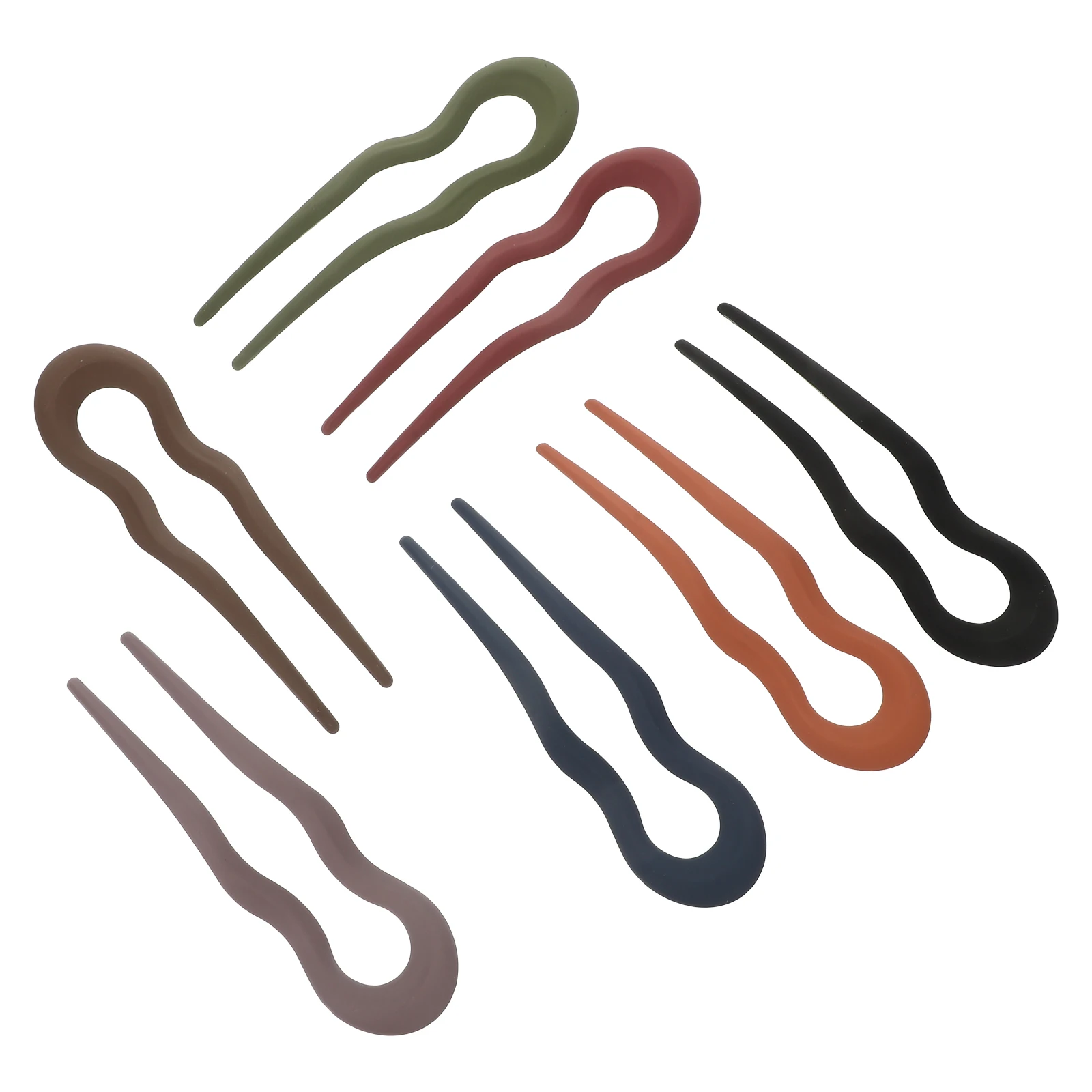 

7 Pcs Hair Bun Sticks U-Shaped Matte French Forks Long Hair Accessories Non-Slip Disc Tool Bright Colors Women
