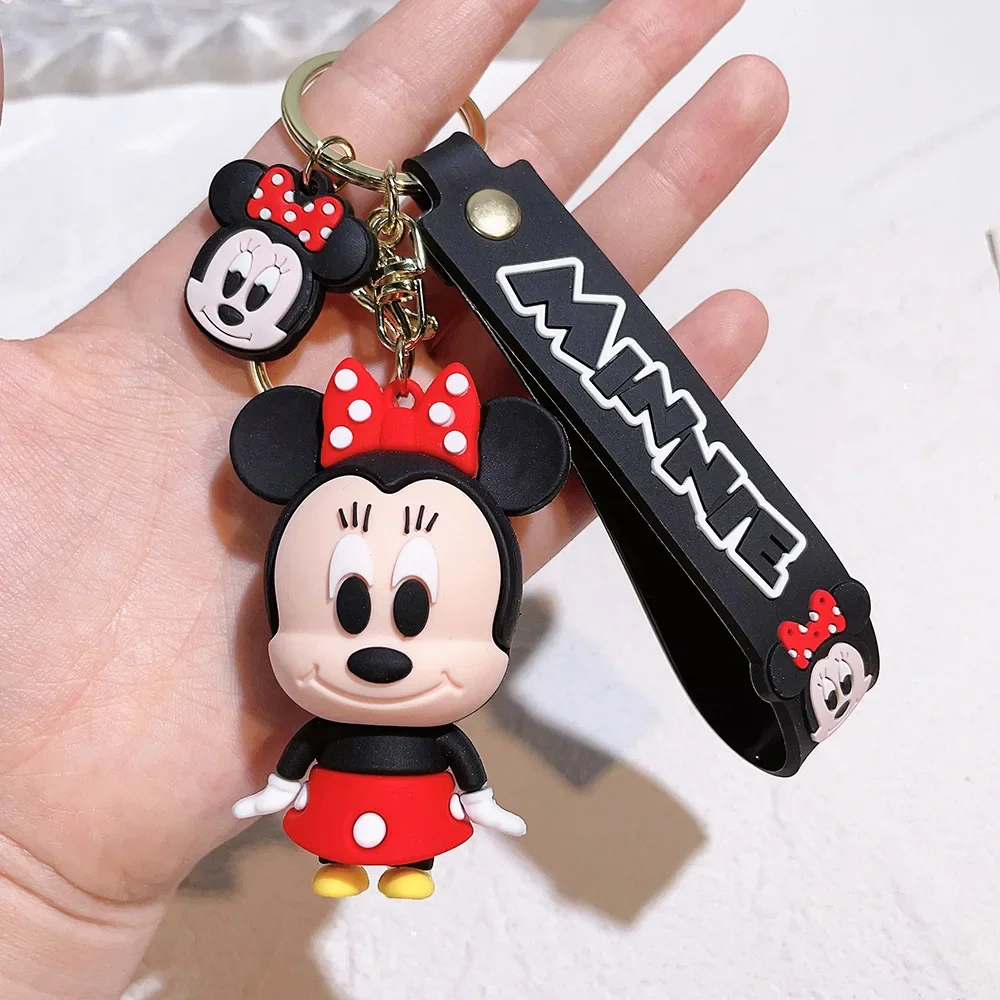 Miniso anime chaveiro dos desenhos animados mickey minnie ponto pato donald bonito boneca chaveiro jóias pingente melhor brinquedo das crianças