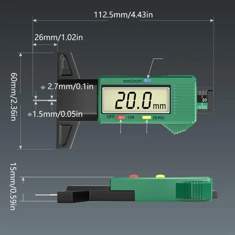 

Высокоточный цифровой датчик глубины протектора шин для точного измерения износа шин на различных транспортных средствах, M4YD
