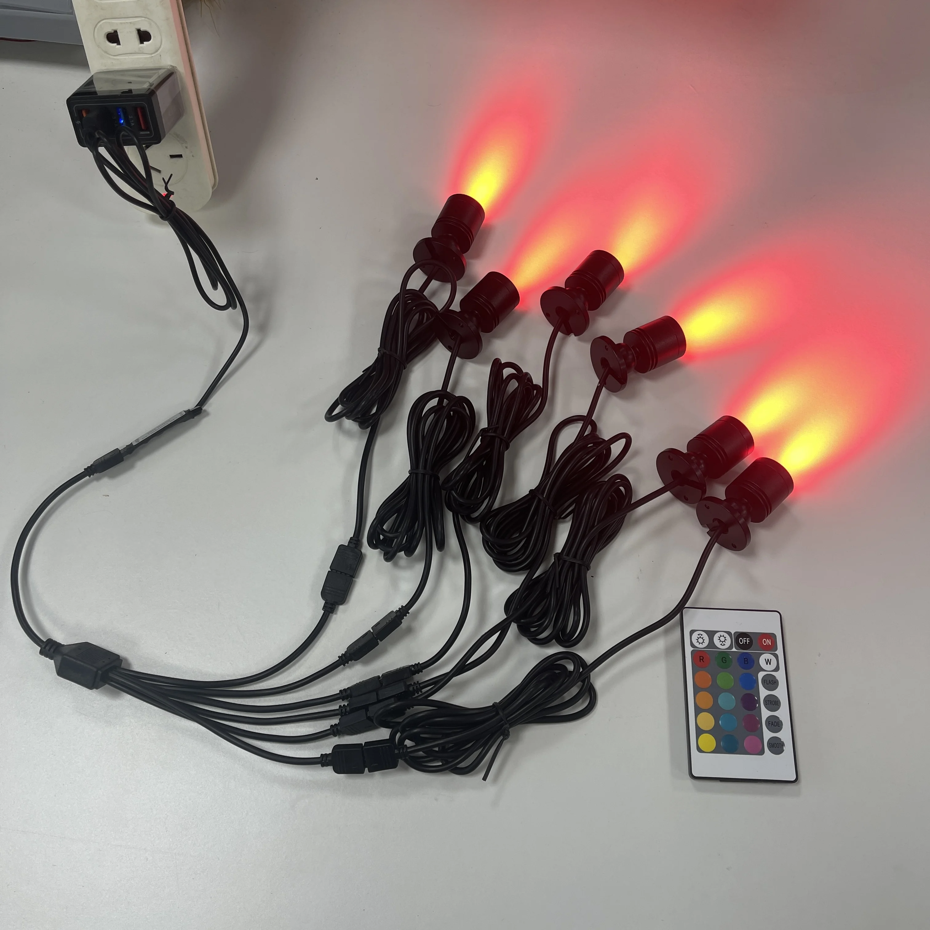 

etrnLED RGB светодиодный прожектор USB 5 В с регулируемой яркостью, цветной мини-потолочный светильник 1 Вт 3 Вт, витрина, декор комнаты, наборы светильников с дистанционным управлением