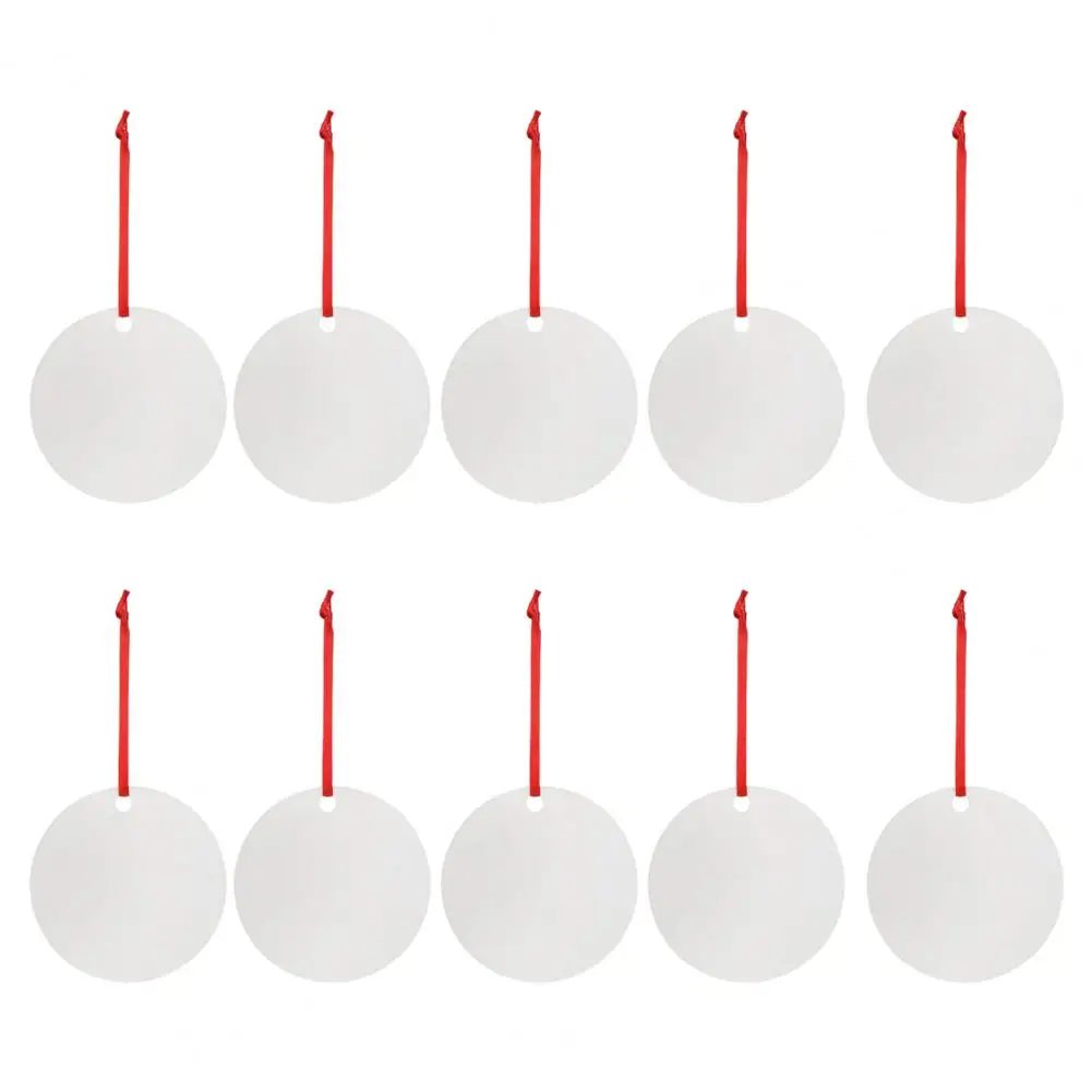 

Festive Pendants Christmas Decoration Bulk Sublimation Christmas Ornament Blanks 10 Round Shape Xmas Tree Hanging for Heat