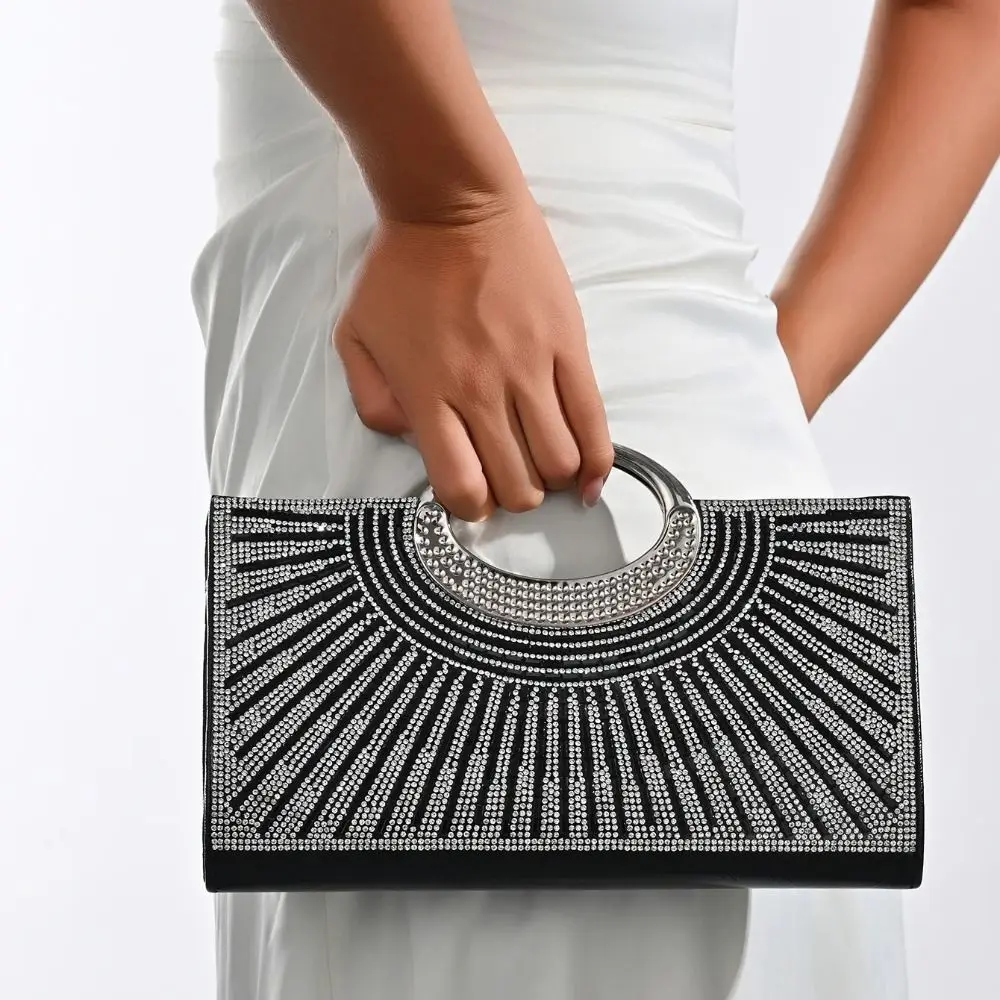 

Вечерняя сумка-клатч с блестками и стразами, на одно плечо, с цепочкой, для телефона, для вечеринок