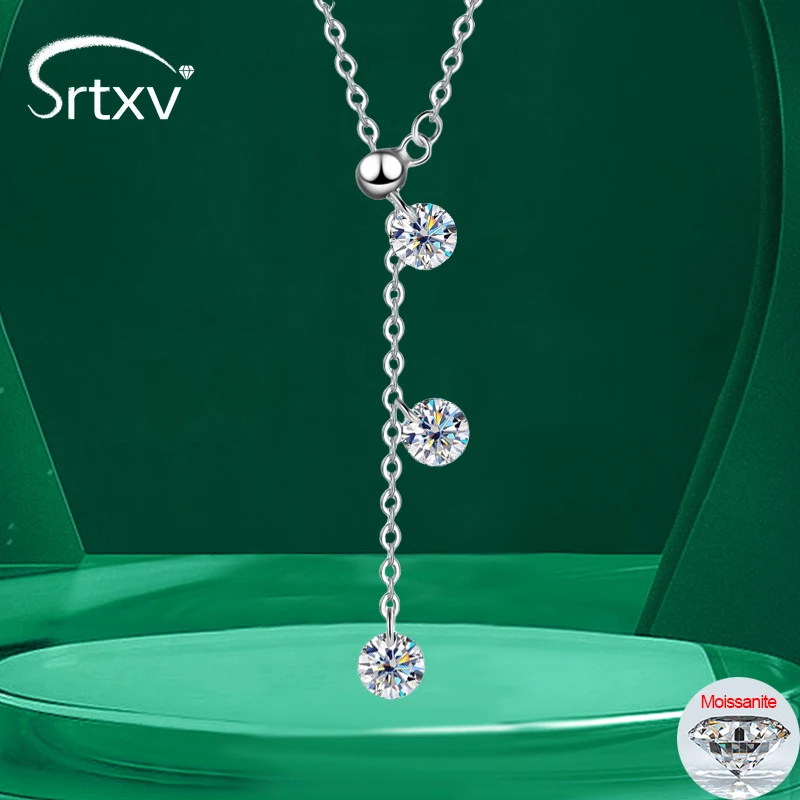 

Ожерелья с муассанитом 5 мм для женщин, сверкающая длинная цепочка, свадебные подарки для девочек, лабораторный кулон с бриллиантами, ювелирные изделия из стерлингового серебра 925 пробы