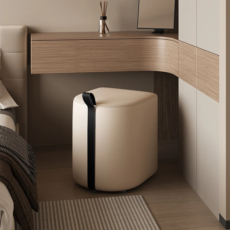 Luxury Velvet Vanity Stool, FSC-Cert Wooden Ottoman, Breathable Entryway Bench, Vibrant Nail Salon Accent Seat