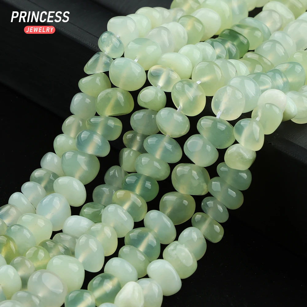 A++ Natural Xiuyan Jade Serpentine Jade Pebble Beads Loose Gemstone Beads for Jewelry Making Wholesale DIY Accessories