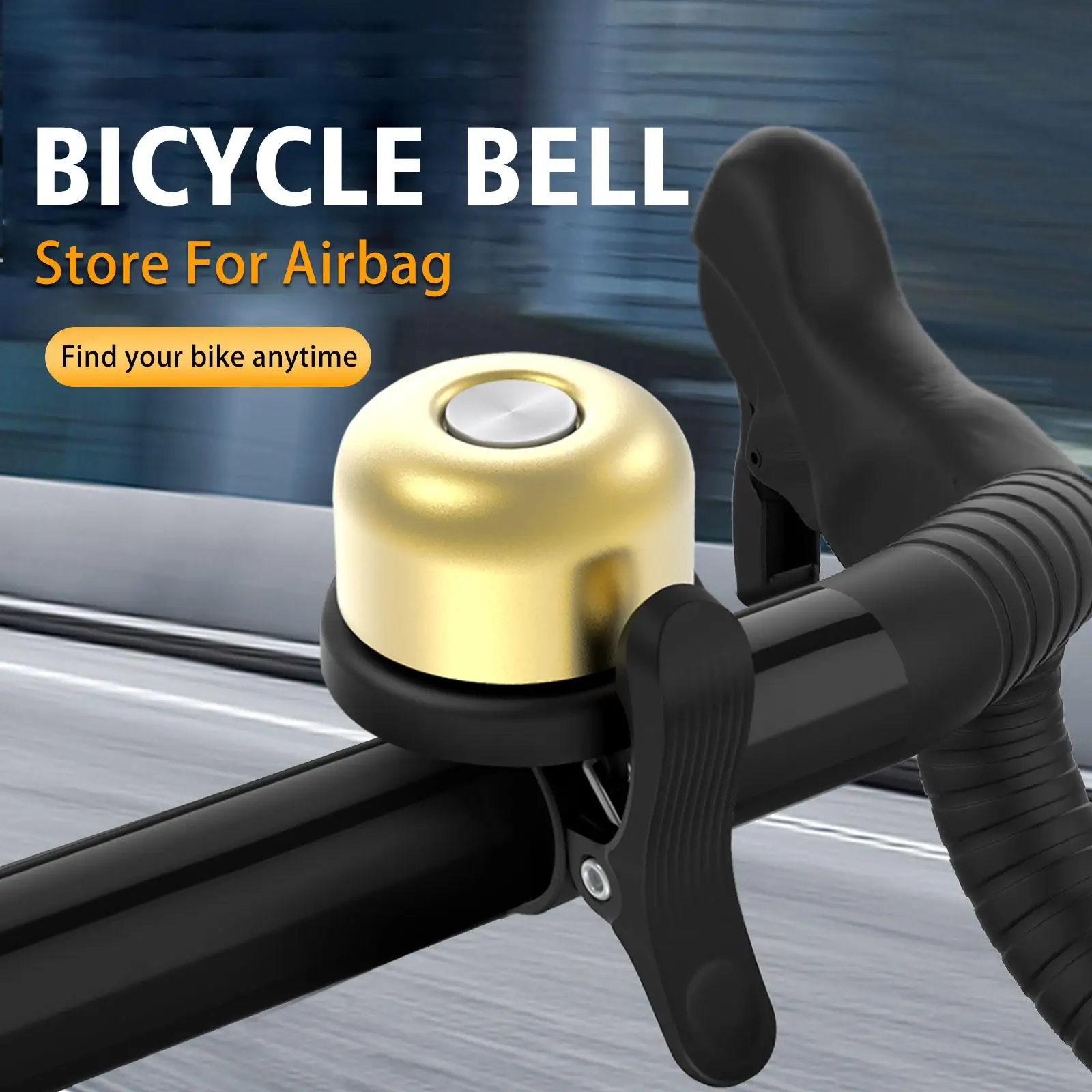 Bicycle Bell for airtag Bike Mount GPS Tracker Bell Waterproof Brass Holder Hides Under Bike Bell Anti-Theft