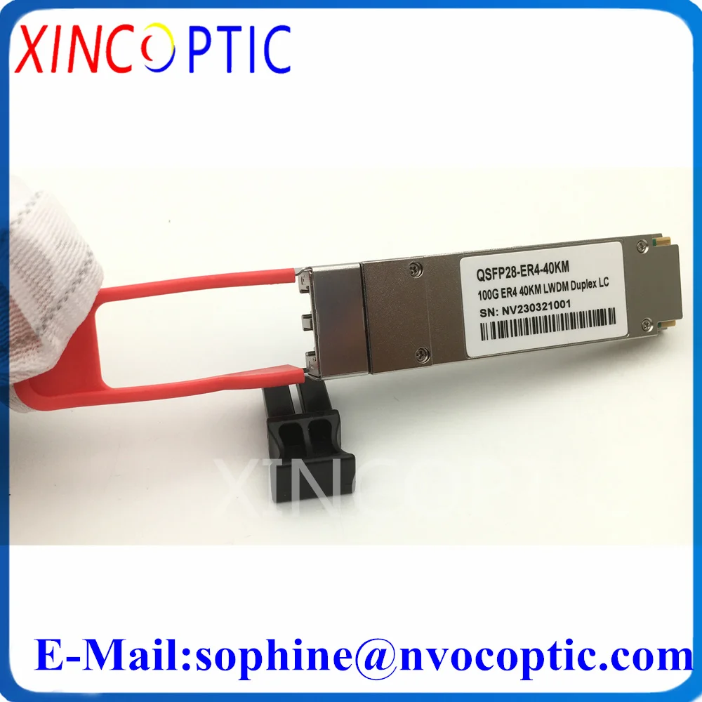 QSFP-100G-ER4 40KM Module,100GBASE-ER4 QSFP28 LAN-WDM EML+APD 1310nm DOM Duplex LC SMF 100G Fiber Optical Transceiver