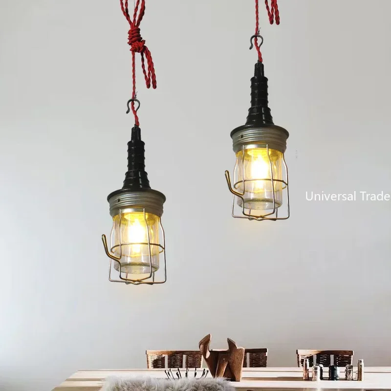 

Vintage wrought iron industrial pendant lights for restaurants, bars, cafes, glass art decorative pendant lights