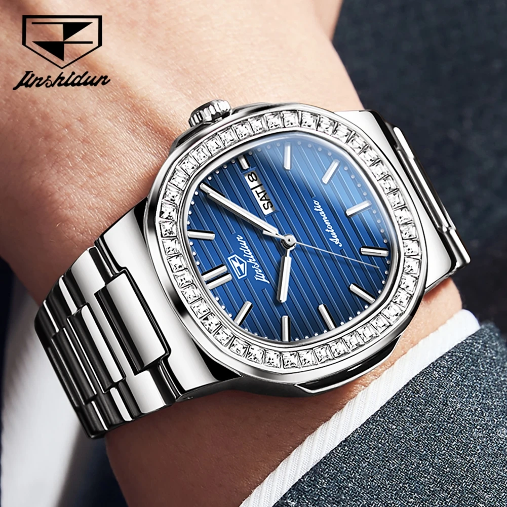 Jsdun Herren uhr hochwertige Marke automatische mechanische Uhr klassische Mode Luxus Diamant wasserdichte Lumineszenz Herren uhr