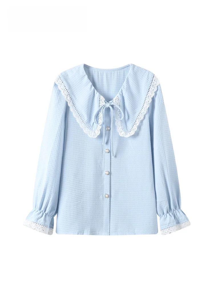 

Loose Long Sve Doll Collar Sweater for Women plus Size Comfortable Slimming Winter Top Korean Sle Cotton irt