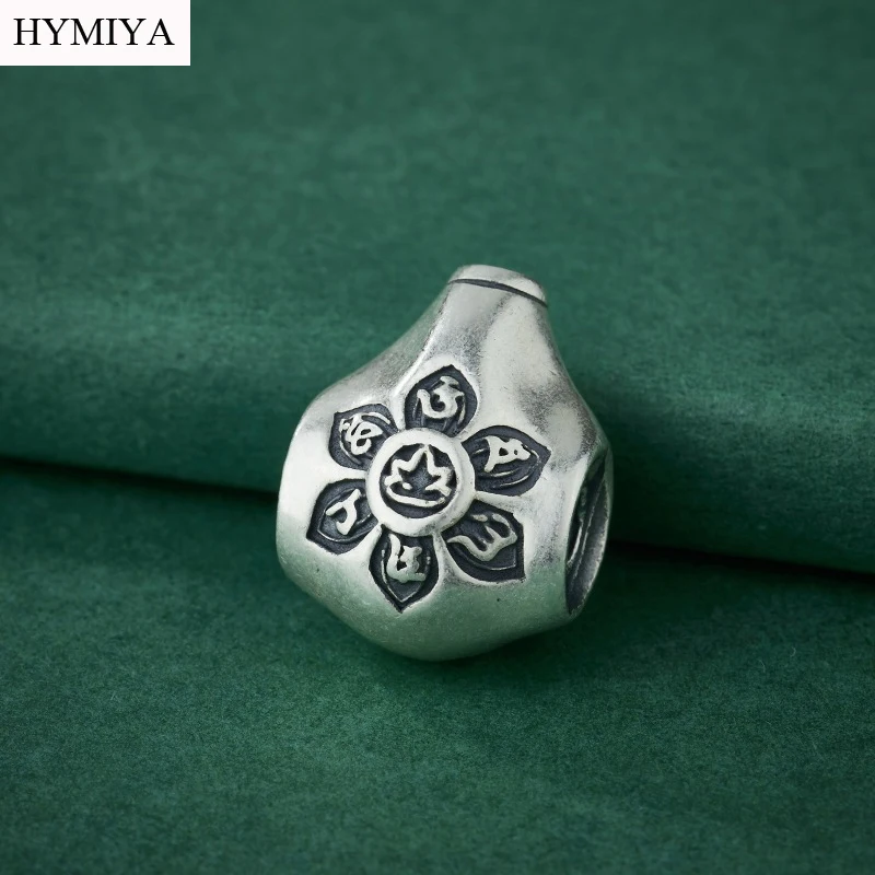 

Тибетские бусины из серебра 925 пробы с шестью словами, проverb Гуру, буддийская молитва, трехсторонние бусины, фурнитура Мала